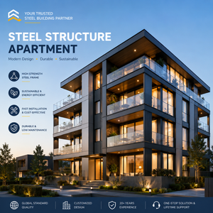 Prefabricated Steel Structure Apartment Building Modular Multi Family Residence Affordable Frame