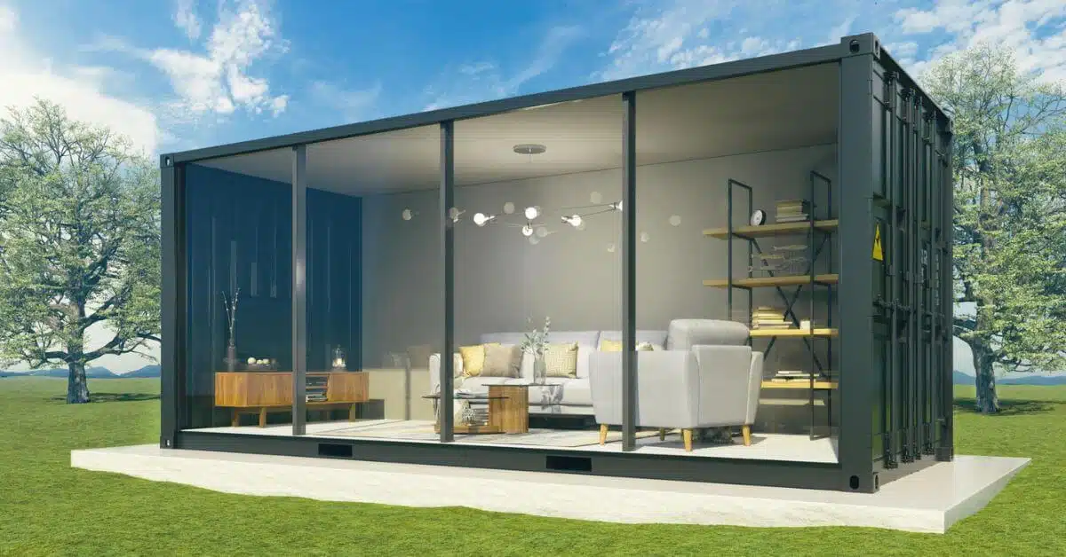 Modular glass prefab house for sustainable living