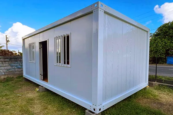 Flat pack container house panels ready for assembly