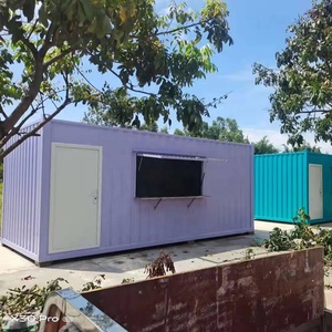 10ft 15ft Prefabricated Restaurant Shop Street Kiosk Container Bar Shop in Steel for Sale