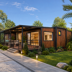 40ft 3 Bedroom Steel Prefab House Luxury Modular Prefab House Expandable Container House With Kitchen